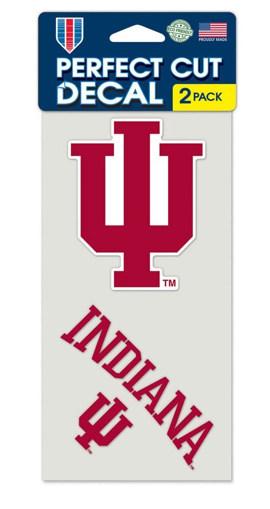 WinCraft NCAA Indiana University Perfect Cut Decal (Set of 2), 4" x 4"