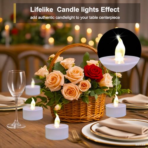 Image of 50 Pack flameless led Tea Lights Candles Warm White Last 200 Hours+ for Mother's Day and Home Decoratioin