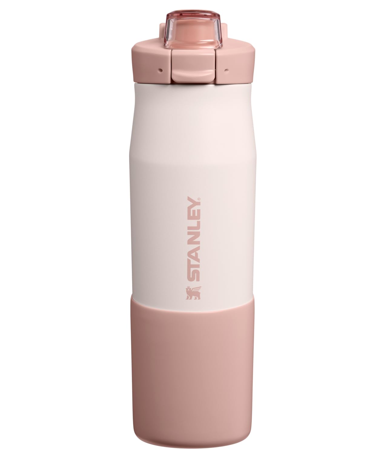 Vitalize Tempo Bottle, 24 oz, Rose Quartz | Leakproof Locking Lid | Covered Chug Spout | Steel Carry Loop | Removable Base Bumper | BPA-Free Lightweight Gym Water Bottle