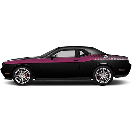 Pink Dodge Challenger Stripes