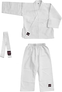 USI UNIVERSAL Karate Dress, 417KB Bouncer Karate Dress, Including White Belt, Karate Uniform Made of Light Weight Poly Cot...