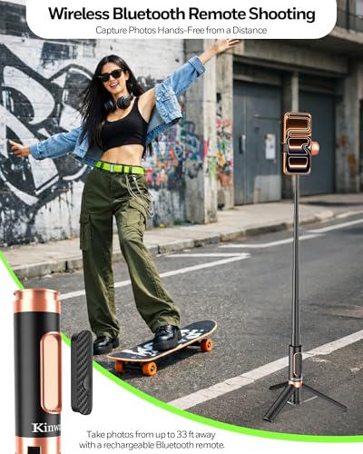 Trípode para iPhone Kinwald ideal para vlog y transmisión en vivo con mando a distancia 5