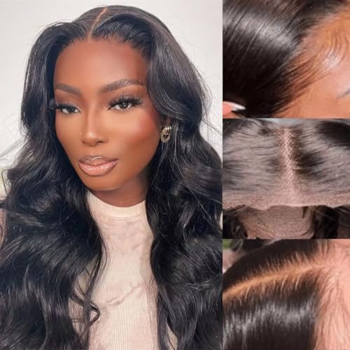 Image of Wear and Go Glueless Wig Human Hair Upgraded Body Wave, 6x4 Glueless Wigs Pre-Plucked Pre-Cut HD Lace Ready to Wear, 180% Density No Glue Lace Front Closure Wigs for Women 26 inch