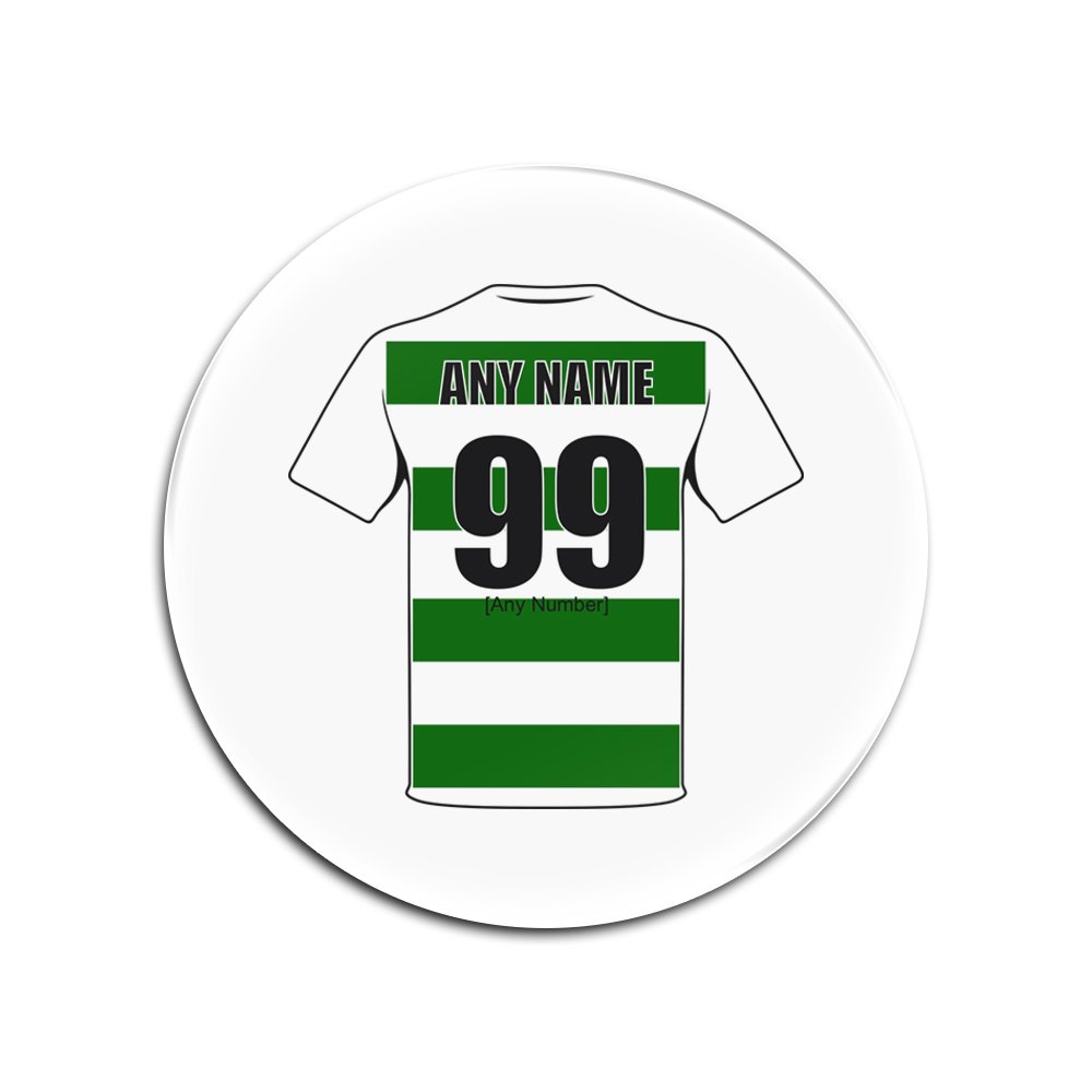 UNIGIFT Personalised Gift - Celtic Glass Round Coasters (Football Club Design Theme, Colour Options) - Any Name/Message on Your Unique Mat Pad - The Bhoys Hoops Celts