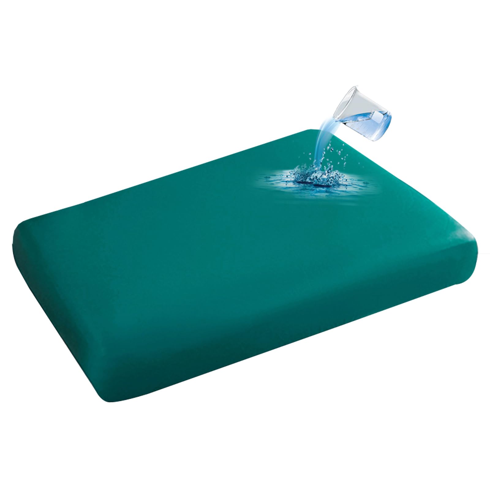 SYLC Waterproof Sofa Seat Cushion Cover Set Stretch Leather Couch Cushion Slipcover Impermeable Caravan Seat Cover Replacement (Teal,Oversize 1 Seater) โ image 1