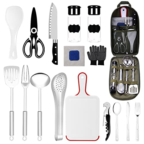 image for Haplululy Camping Kitchen Equipment Camping Cooking Utensils Set Porta
