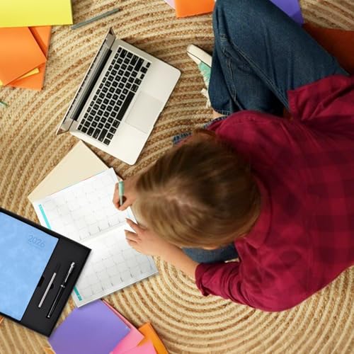 Notebook Planner, organizer dzienny A5 z planerami zadań roboczych, 12-miesięczny dziennik do fitnessu, podróży, uczelni, szkoły i biznesu, notatnika papierowego