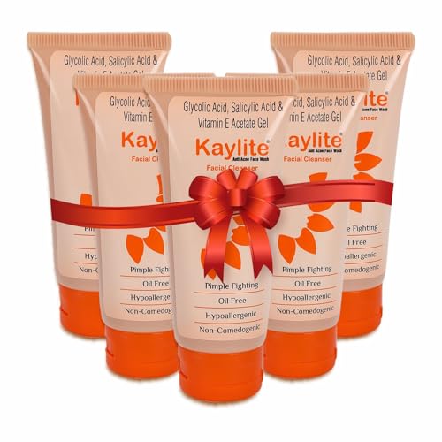 Image of Kaylite Facial Cleanser | Anti Acne Face Wash | Salicylic acid and vitamin E-Acetate Gel | Oil Free for Women & Men (Pack of 5) 300 ML