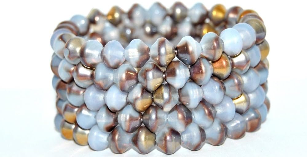 150p Pressed Beads, Opal White Vitex (01000-VITEX), Glass, Czech Republic ~ Stranded (8 x 7 mm)
