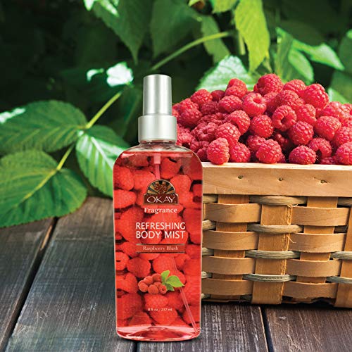 Okay Refreshing Body Mist Raspberry Blush Uplifting Alluring Free of Silicone & Paraben 4 Ounce, 4 Ounce (Pack of 12)
