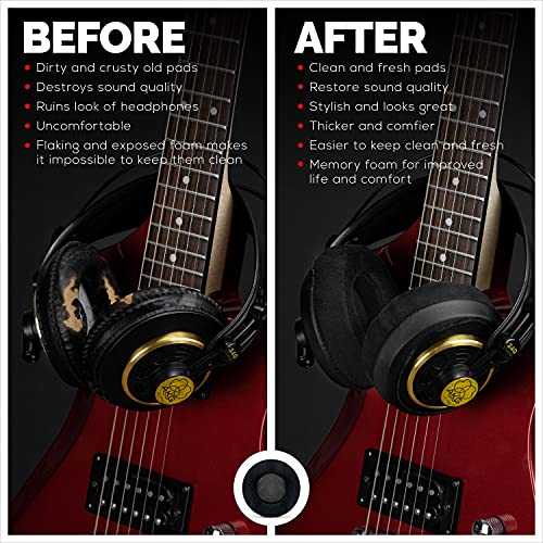 Image of Brainwavz ROUND Replacement Memory Foam Earpads - Suitable For Many Other Large Over The Ear Headphones - Sennheiser, AKG, HifiMan, ATH, Philips, Fostex, Sony (Velour)