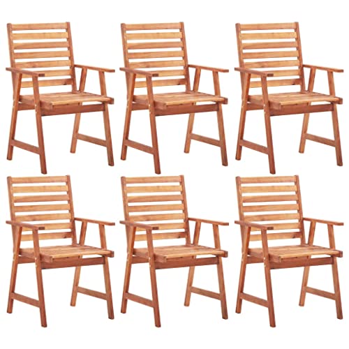 vidaXL Set 6 Sedie da Pranzo Esterni in Acacia