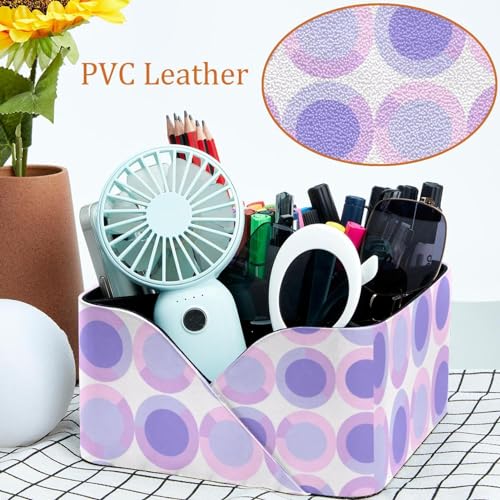 Porte-stylo rectangulaire violet géométrique et boîte de rangement bureau