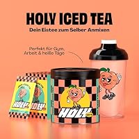 HOLY Iced Tea Pulver 'Peach x Black Tea' – Zuckerfreier Eistee mit 50 Portionen - Schwarztee Pulver mit Antioxidantien & Relax Formel - Vegan mit 100% natürlichen Fruchtaromen – Ansicht 2