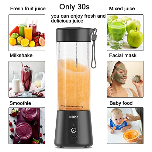 Portable Blender,Personal Size Blender Juicer Cup,Usb Rechargeable Smoothies And Shakes Juicer Cup (Black) #TOP5