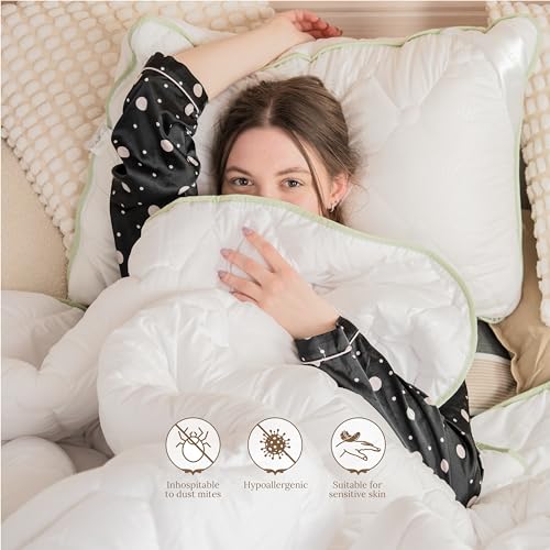 MASTERJERO-Couette-140x200-300GSM-Couverture-en-Aloe-Vera-Hypoallergenique-Lavable-en-Machine-Duvet-pour-1-Personne-Edredon-4-Saisons-Blanc-Qualite-certifiee-Oeko-Tex-Standard-100