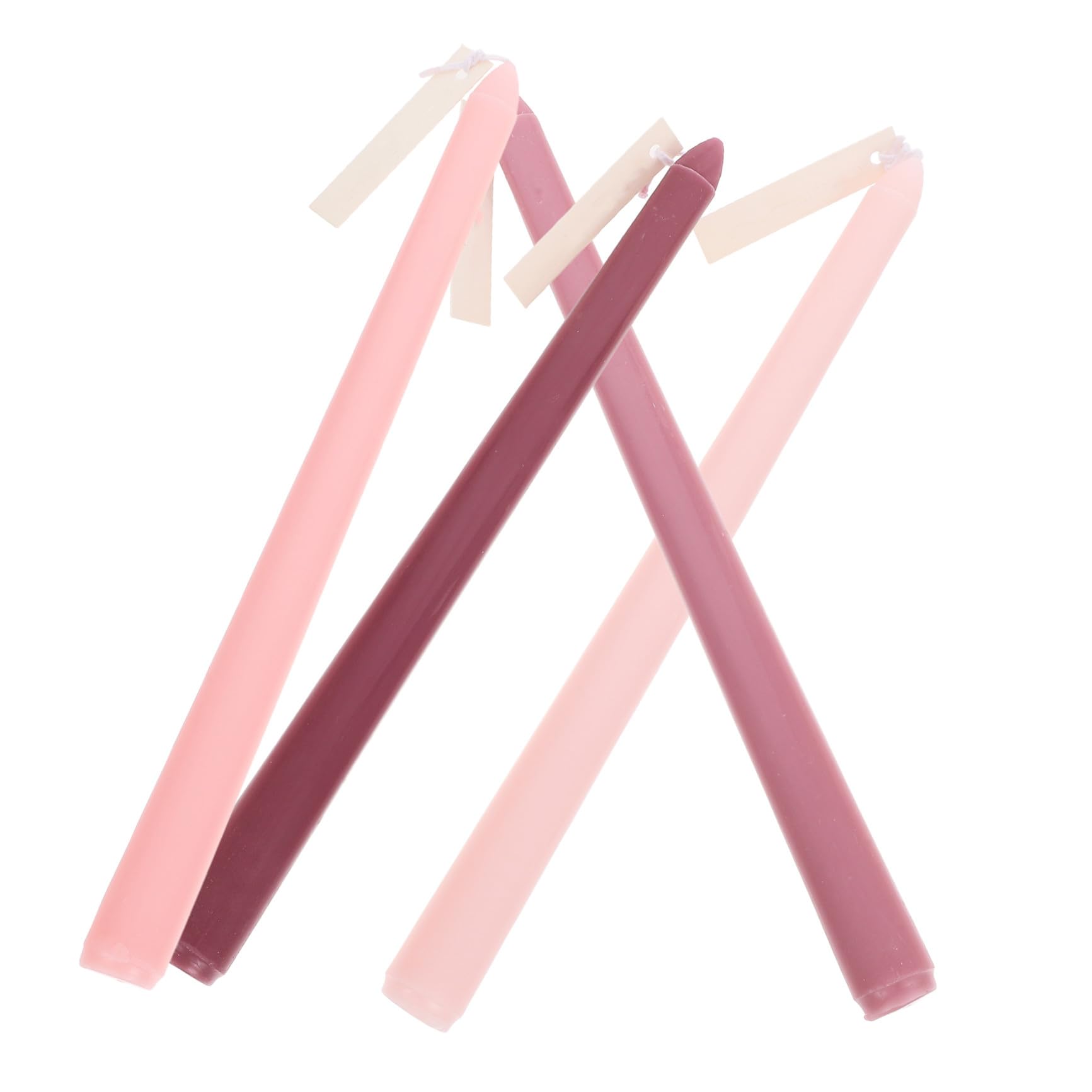 TOYANDONA Candela Profumata a Palo lungo Sfumata Rosa, senza Fumo, Set da 4 Pezzi per Decorazione Romantica e Atmosfera Cena Nozze
