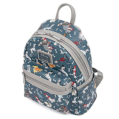 Loungefly Disney Dogs Mini-Backpack Handbag All Over Print Lady Tramp Dalmatians Grey #TOP7