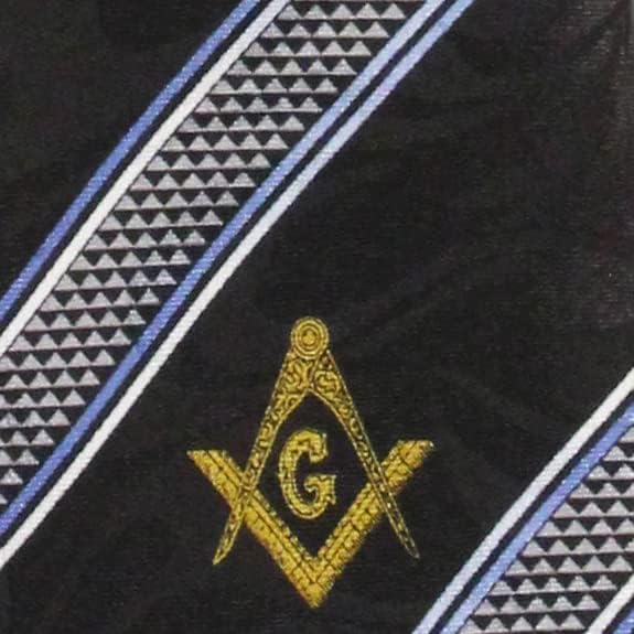 Steven Harris Masonic Tie for Men, Black, Striped, Classic, Freemason Necktie - Image 3