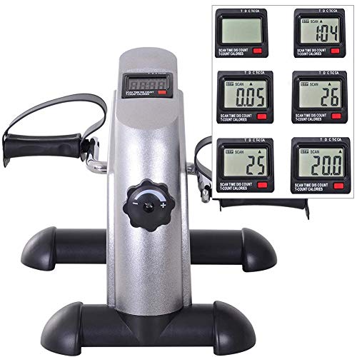 CGgJT-Portable-Pedal-Exerciser-Arm-Leg-Cycle-Gym-Mini-Exercise-Bike-Digital-Under-Desk-Bike-Foot-Cycle-Arm-Leg-Pedal-Machine-with-LCD-Screen-Display-Adjustable-Resistance-Silver
