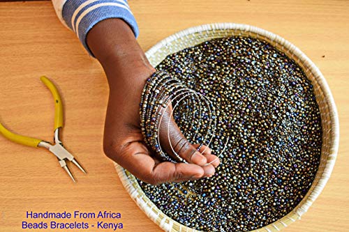 TEMBO AFRICA Set of 2 Handmade Beaded Bracelets for Women - Wrap Bracelets - Boho Jewelry Gifts -Multicolored3