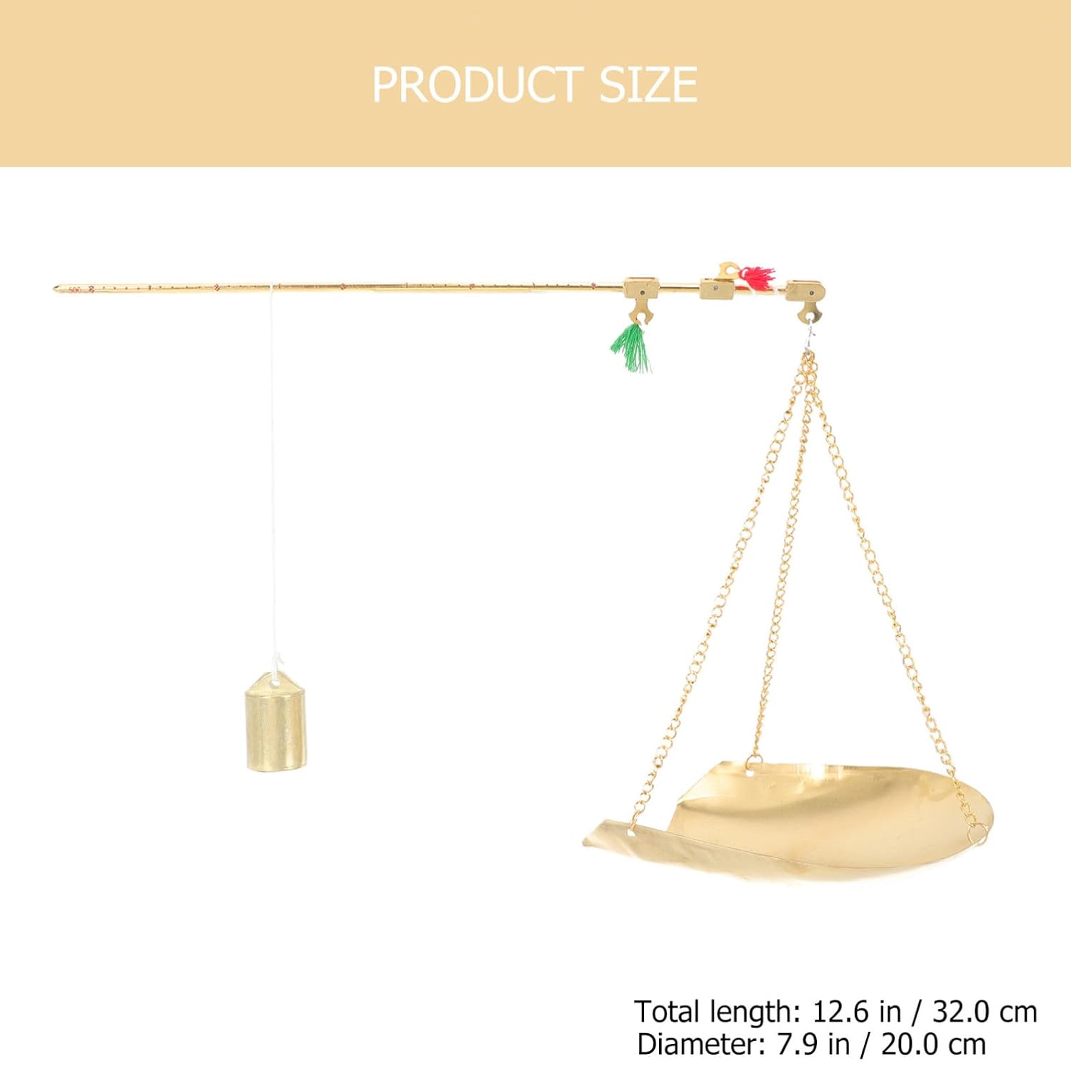 Small Copper Ingredient Scale 500g Copper Handheld Weighing Scale | Golden Finish, Jewelry Shop and Chinese Medicine Shop Use, Wear Resistance, Easy to Read, Good Toughness, High Strength