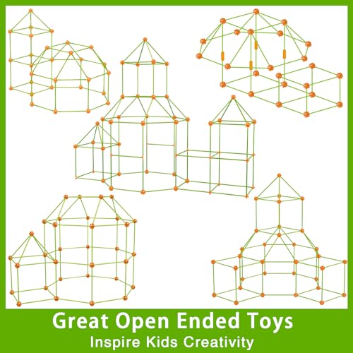 V-Opitos 180 Pack Fort Building Kits for Kids Age 4, 5, 6, 7, 8+ Years Old, Creative Building Toys for DIY Castles, Tunnels, Play Tent, Ideal Christmas, Birthday Gifts for Boys & Girls