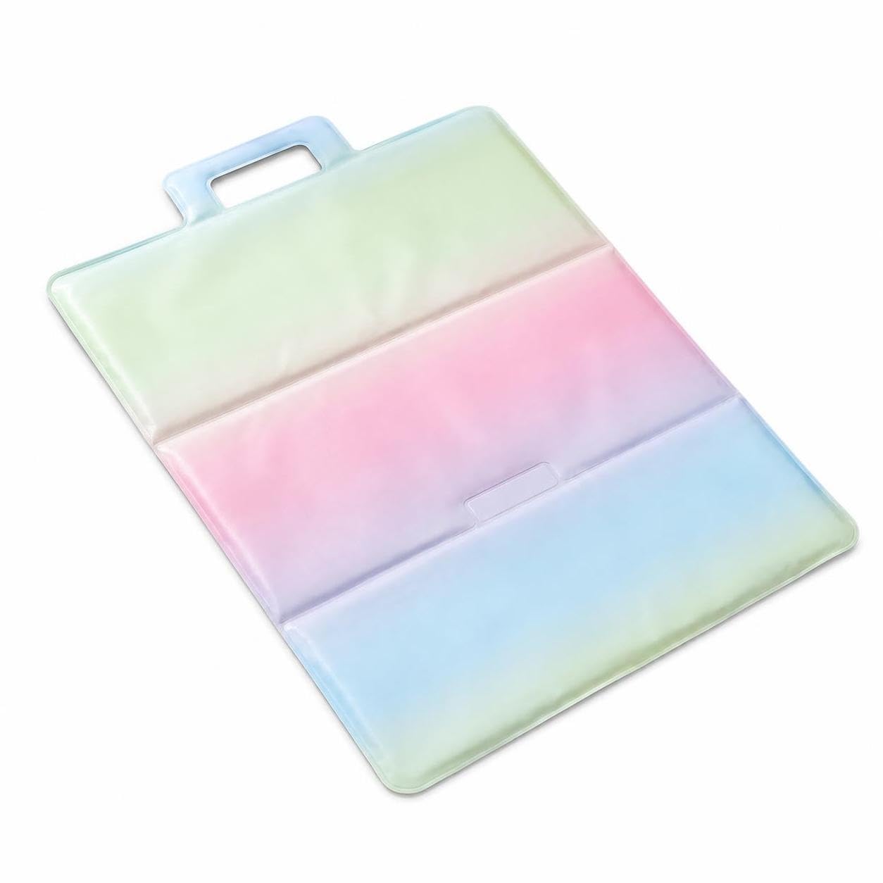 Kühlmatte Haustier | Selbstkühlende Hundematte mit ungiftigem Gel | Haustierbedarf | Hundezubehör, Regenbogen-Cartoon dreifach faltbar, M号62*91cm(建议30kg以内爱宠使用