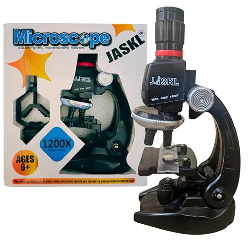 Kids Microscope Kit 1200X, 400X, 100X - STEM Educational Science Toy for Kids Ages 6-12 - Beginner Microscope Set with Slides and Phone Clip for Photos - Science Gift for Boys & Girls