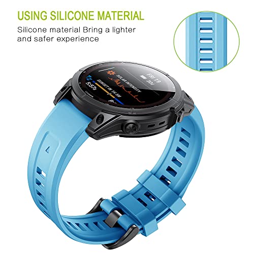 Correa de reloj de 26 y 22 mm compatible con Garmin Fenix 5X 6X y 7X de silicona suave 4