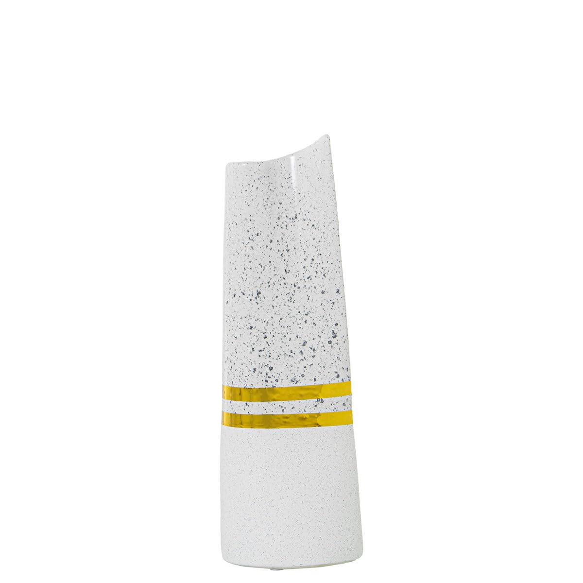 Alexandra House Living Vase White Silver Ceramic 10 x 10 x 31 cm