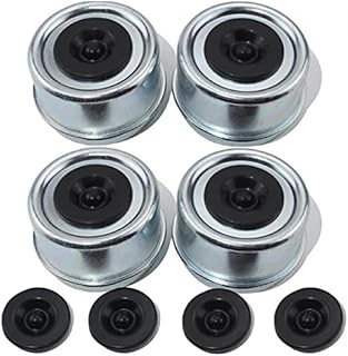 2.44" Trailer Boats Axles Bearing Dust Cap Cup Grease Cover Wheel Hub Dust Caps Compatible For 5200 To 6000 Pound Axles Trailer Wheel Center Grease Cover Caps Maintenance Dust Cap Cup Bolt Metal Axles