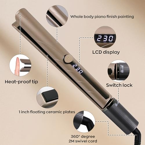 Plancha de pelo cerámica mini con pantalla LCD y control miniatura 2