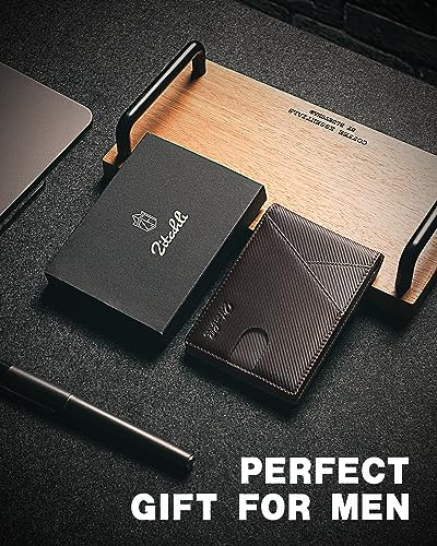 Image of Zitahli Slim Wallet for Men,RFID Blocking Leather Bifold with Money Clip | Minimalist Front Pocket Design, Holds 12 Cards, RFID Protection, Gifts for Men on Birthdays, Father's Day, and Christmas
