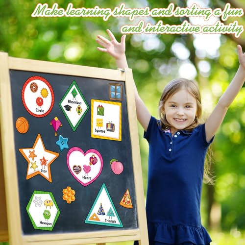 Image of Blosssound 10 Set Magnetic Shape Sorting for Toddler Matching Games Magnet Sorting Mats 30 Everyday Objects Magnets Pieces Learning Toys for Child Learning Shape Game Preschool Classroom(Colorful)