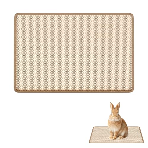 YEDOUALE Alfombrilla rascadora para Conejos 1 Unidad Esterilla de sisal Natural 20x40 cm Juguete para Masticar y limar Dientes Cama Transpirable para Jaula Descanso y anidación Mascotas