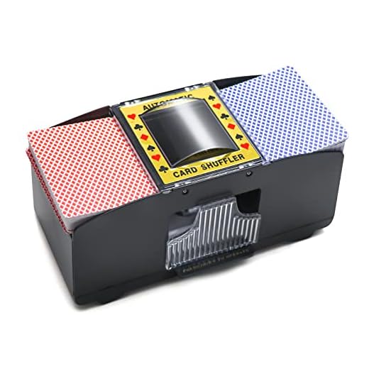 Homwom Automatic Card Shuffler of Playing Card, UNO, Texas Hold'em, Poker, Home Card Games, Blackjack, Battery Operated Electric Poker Shuffling Machine (1-2 Deck Card Shuffler)