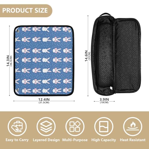 Bolsa organizadora de viaje resistente al calor para planchas y rizadores Preppy Festive Marble miniatura 4