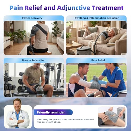 Image of Ice Machine for Knee After Surgery, Portable Cold Therapy Machine | Programmable Timer, Continuous Cold Water Circulation, Cooling Pad for Knee, Shoulder, Hip, Back and Ankle Comfort