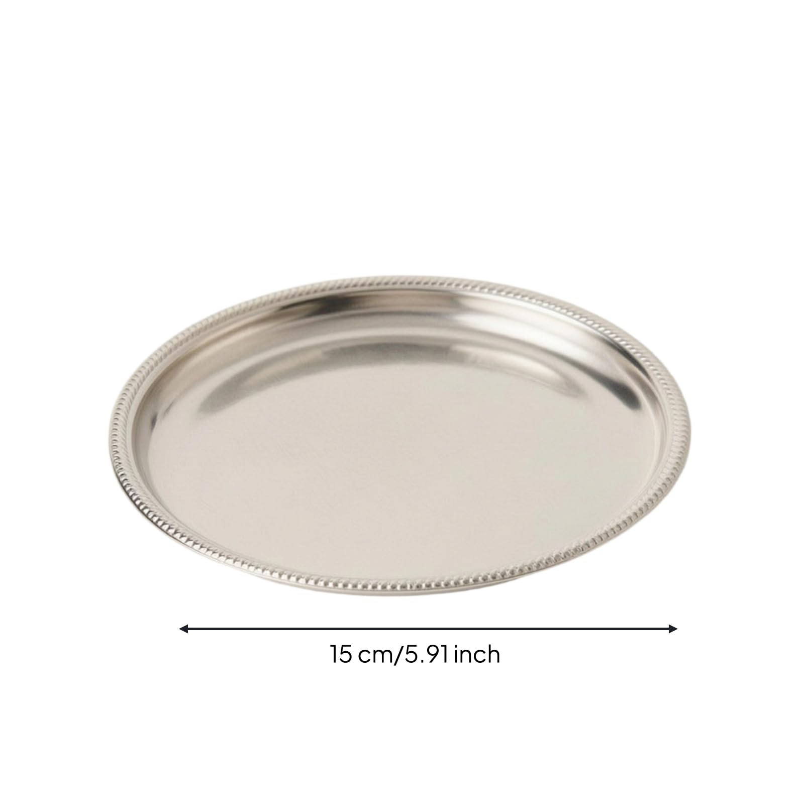 Amagogo Sottobicchiere Barocco Argento Vassoio Piattino Supporto Tazza Base Bicchiere in Acciaio Inox Lucidato con Bordo Rialzato Antiruggine Adatto per Caffè, 15 Cm, style to 5