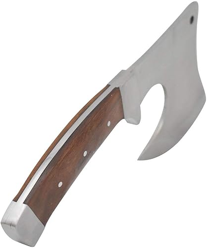 Miniatura 3 de Wild Turkey Handmade Hacha de acero inoxidable con mango de madera para exteriores, caza, campamento (marrón)