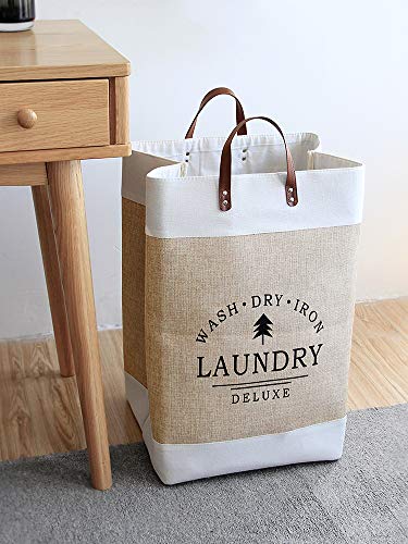 Lihio Laundry Baskets Collapsible Laundry Bag For Bedroom Laundry Hampers Clothes Storage Organier Decorative With Handle For Bathoom Home 13.8"X22" #TOP2
