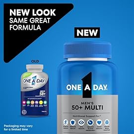 One A Day Mens 50+ Healthy Advantage Multivitamin, Multivitamin for Men with Vitamins A, C, E, B6, B12, Calcium and Vitamin D, Tablet, 200 Count (Pack of 1)