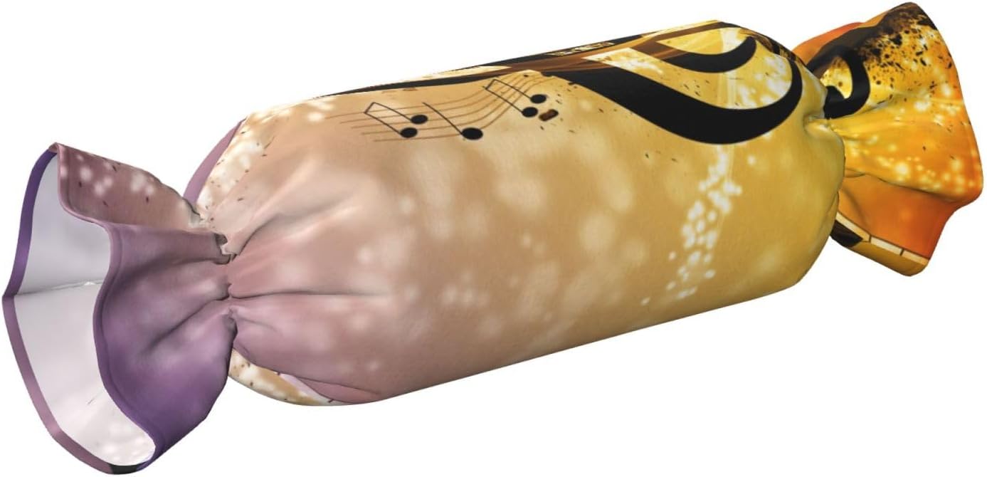 Piano Violin Music Notes Print Candy Cylindrical Practical Pillow Versatile Comfort Bedroom Living Room Travel