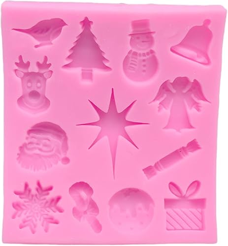 Fondant Mould 2 Pieces DIY Baking Tools Christmas Mousse Chocolate Cake Liquid Silicone Mold Flip Sugar Silicone Mold