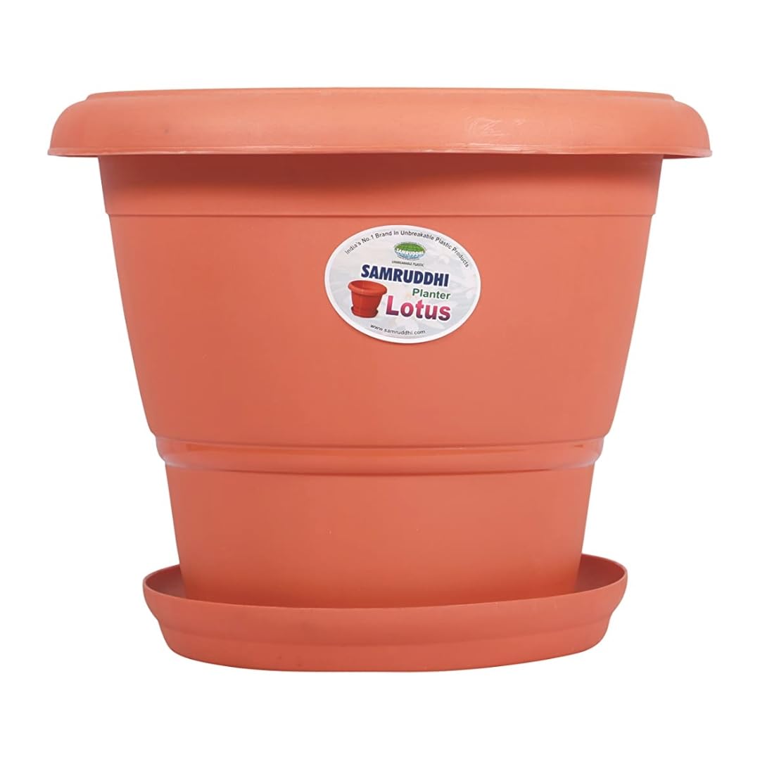 Samruddhi Plastic Planter Lotus with Base Plate, Brown, 1 Piece (B0CB4PY4K6) Amazon Price History, Amazon Price Tracker