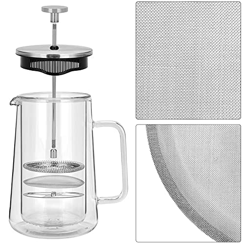 5 Pcs French Press Replacement Filters Reusable Stainless Steel Mesh Filters Replacement With Metal Center Ring 4 Inch For 1000 Ml, 34 Oz, 8 Cup French Press Coffee Makers And Tea Machines #TOP6