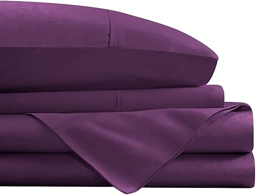 Miniatura 26 de Juego de sábanas de 4 piezas de 800 hilos, 100% algodón natural puro, color naranja, se adapta a colchones de hasta 32 pulgadas de profundidad,