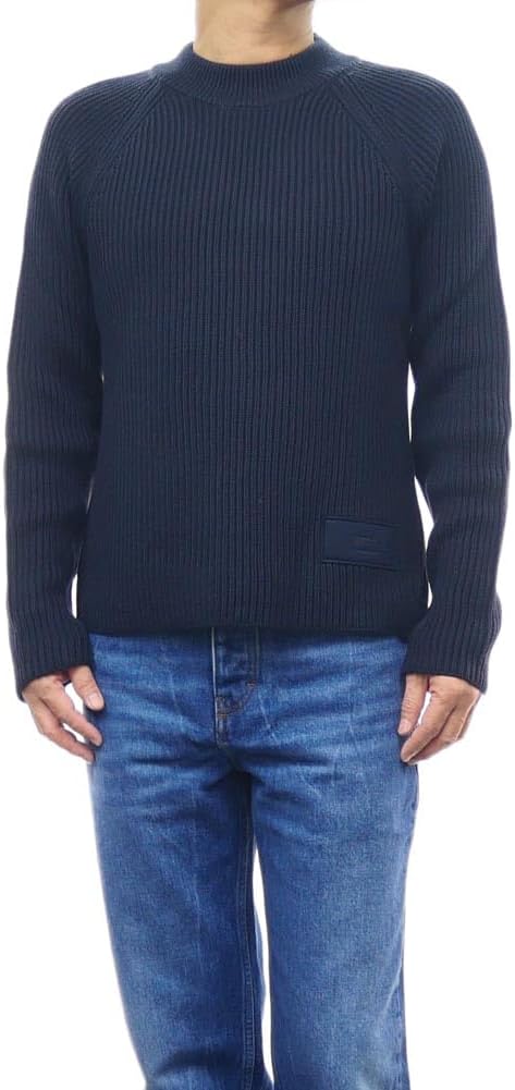 [AMI PARIS] [アミパリス] メンズ クルーネックセーター ニット HKS024.KN0031 ネイビー [並行輸入品]