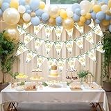 HSC 30th Birthday Banner, 30th Birthday Bunting, 3 Pack Sage Green Triangle Flag Banner with Leaf Pattern, 30 Number Pennant for Indoor Outdoor Party Garden Decorations - Image 3